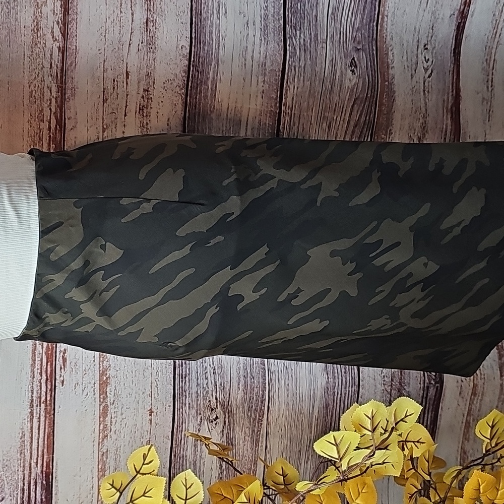 NEW SANCTUARY ARMY GREEN CAMO A-LINE MIDI SLIP-SKIRT - Picture 4 of 9